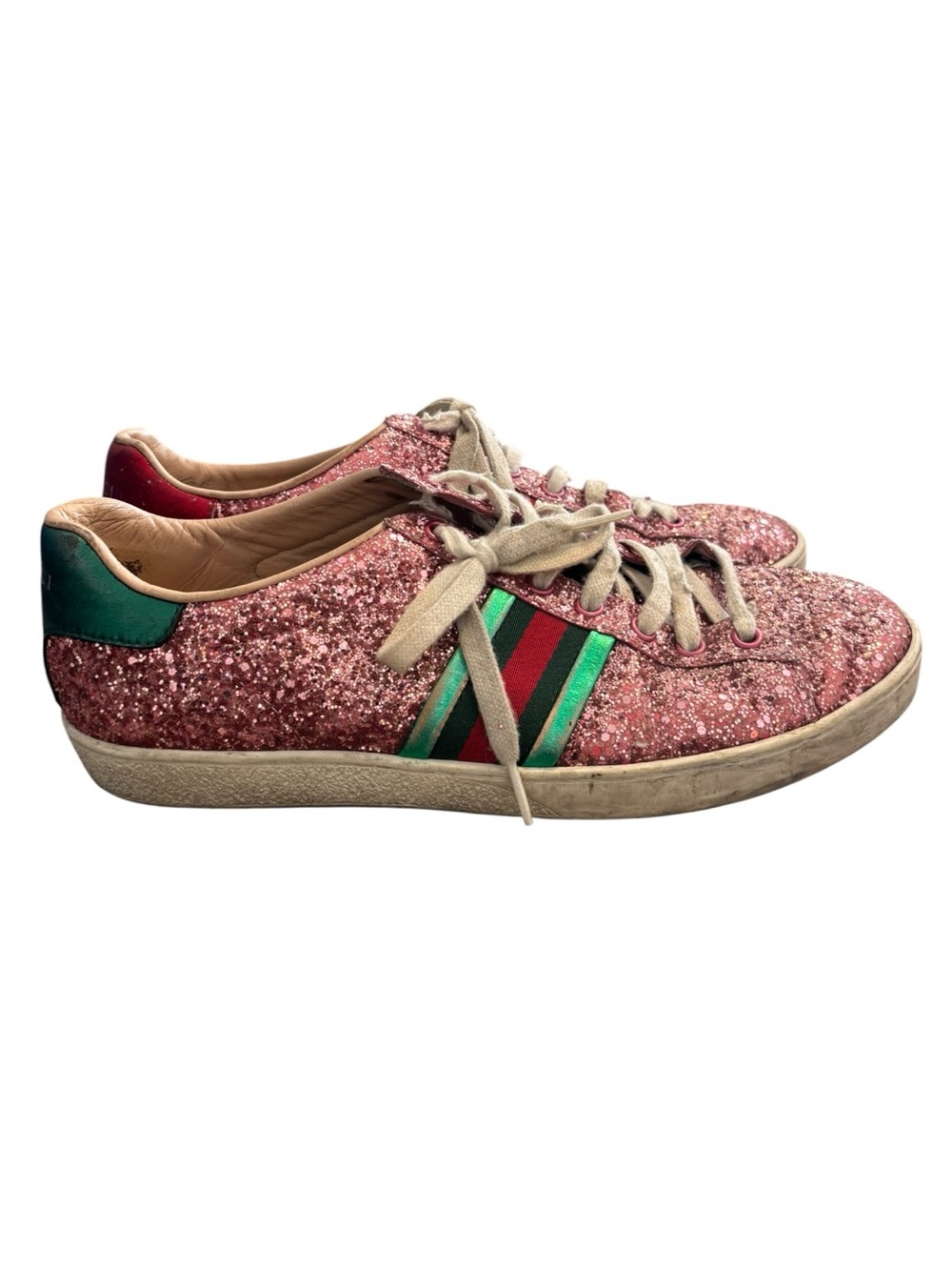 Gucci Ace Pink Glitter Sneakers - Picture 5 of 10